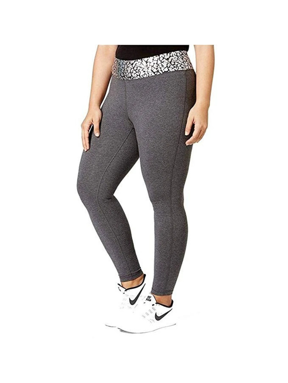 Material Girl Women Active Plus Size Waist Crackle Printed Yoga Leggings Size 3X - Picture 2 of 4